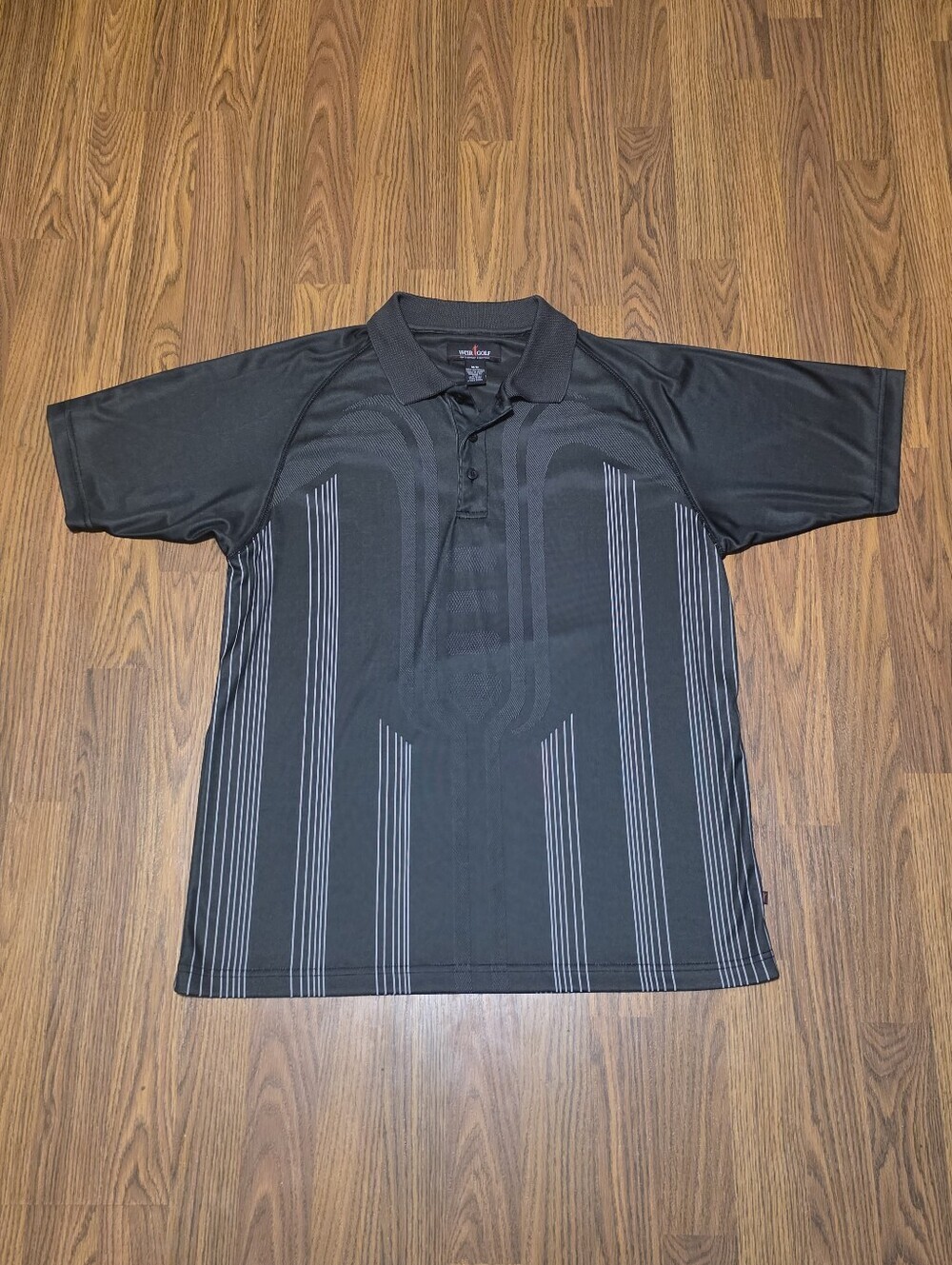 Weir Golf Men's M Black Performance Knit Mesh Golf Polo Shirt Athletic Fit E41